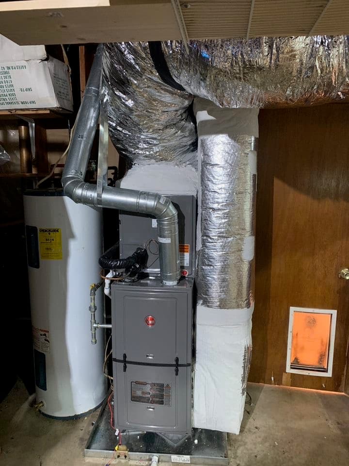 New modern HVAC system after installation