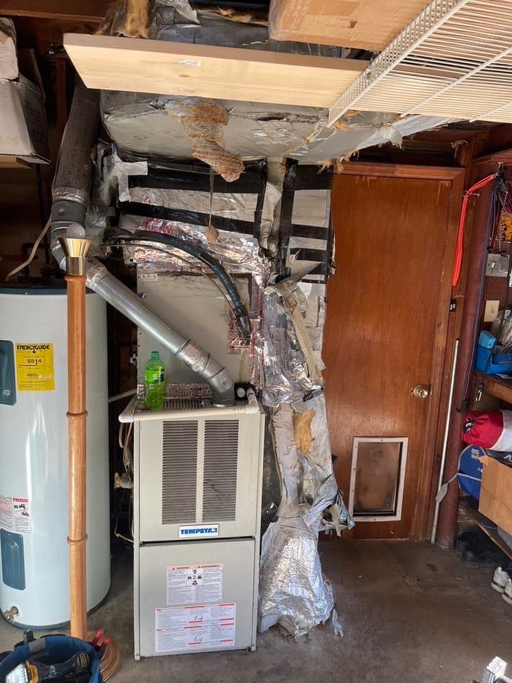Old HVAC system before replacement